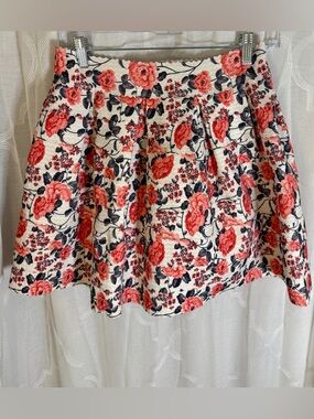 Freestyle Revolution Floral A-Line Skirt Size Large Coral Rose Fit & Flare Mini